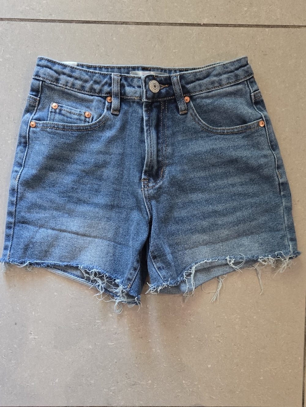 Madden Girl Distressed Denim Jean Shorts - Blue